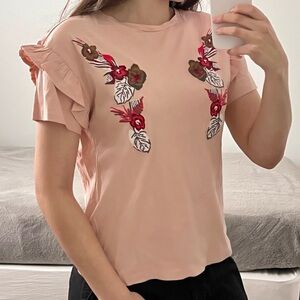 Pink embroidered shirt